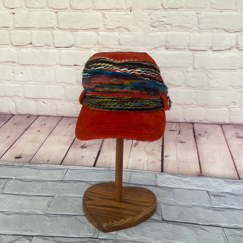 Adora bohemian embroidery corduroy hat orange